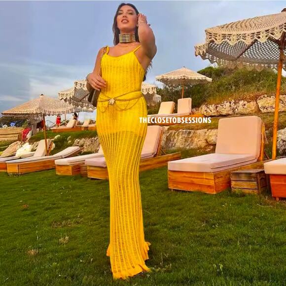 MANGO X SIMON MILLER BLOGGER FAVE!!! Long Dress with Ruffled Hem NWT - Picture 8 of 16